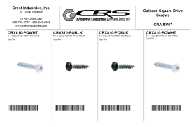 COLORED SQUARE DRIVE SCREWS