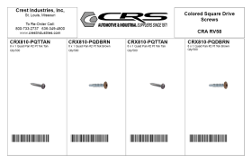 COLORED SQUARE DRIVE SCREWS