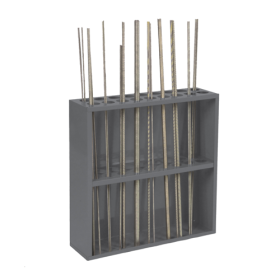 THREADED ROD RACK,18  2 IN OPENINGS GREY