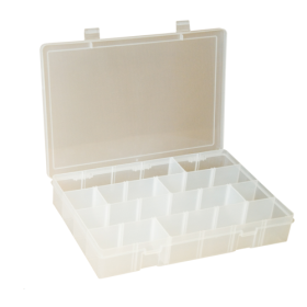 LARGE PLASTIC BOX ADJUSTABLE 13x9x2-5/16