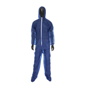 NAVY COVERALL WITH HOOD AND BOOT