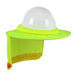 HI VIS FULL BRIM HARD HAT VISOR WITH NEC