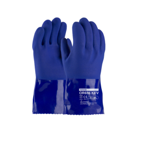 OIL RESISTANT PVC GLOVE - BLUE