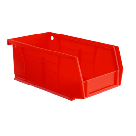 4X7X3  PLASTIC STORAGE BIN RED