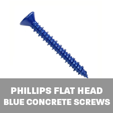 Phillips Flat Head Blue Concrete Screws